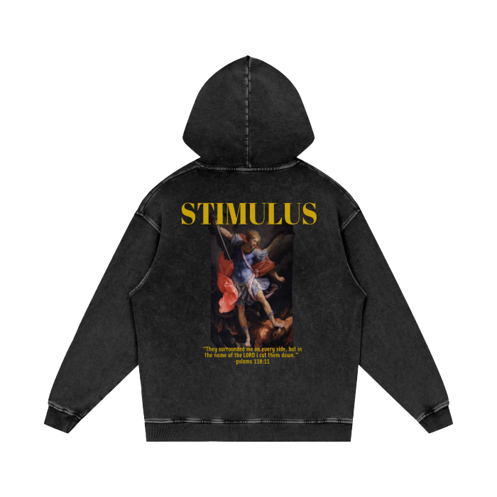 STIMULUS- Oversize Washed Hoodie Psalms 118:11