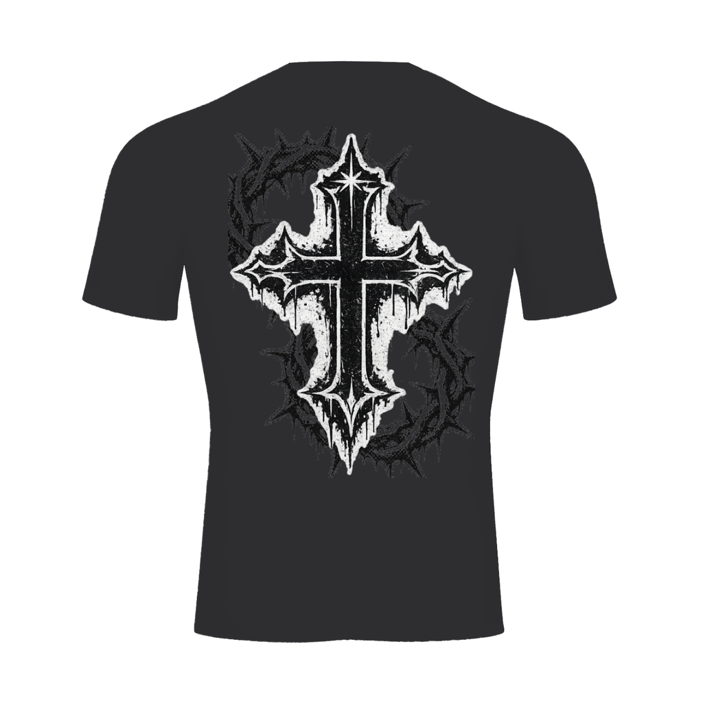 STIMULUS-Prickled Cross Compression T-Shirt