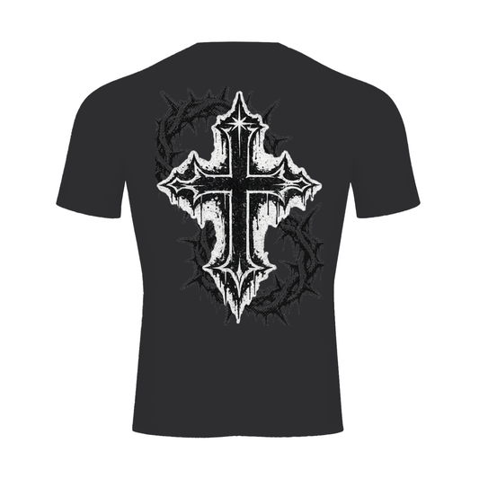 STIMULUS-Prickled Cross Compression T-Shirt